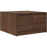 Berkfield Home Coffee Table with Drawers Brown Oak 70.5x70x40 cm