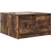 Berkfield Home Coffee Table with Drawers Smoked Oak 70.5x70x40 cm in Brown