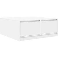 Berkfield Home Coffee Table with Drawers White 100x100x40 cm | Size: 100 x 100 x 40 cm