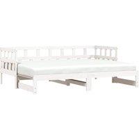 Berkfield Home Daybed with Trundle White 90x190 cm Solid Wood Pine