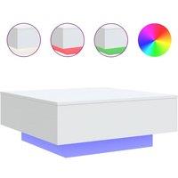 Berkfield Home Coffee Table with LED Lights White 80x80x31 cm | Size: 80 x 80 x 31 cm