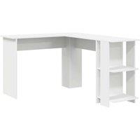 Berkfield Home Corner Desk with Storage White 140x113, 5x75cm | Size: 5x75 cm