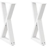 Berkfield Home Dining Table Legs 2 pcs White 50x(72-73.3) cm Steel
