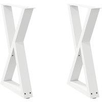 Berkfield Home Dining Table Legs 2 pcs White 60x(72-73.3) cm Steel