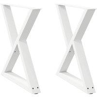 Berkfield Home Dining Table Legs 2 pcs White 80x(72-73.3) cm Steel