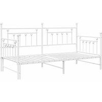 Berkfield Home Daybed Frame with Trundle in White - 90x190 cm Steel