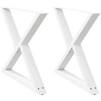 Berkfield Home Dining Table Legs 2 pcs White 90x(72-73.3) cm Steel
