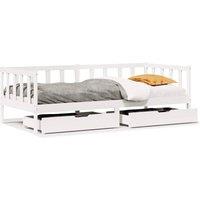 Berkfield Home Daybed with Drawers without Mattress White 90x200 cm Solid Wood