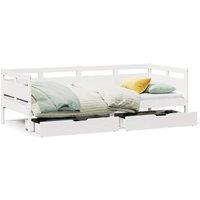 Berkfield Home Daybed with Drawers without Mattress White 90x200 cm Solid Wood