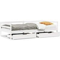 Berkfield Home Daybed with Drawers without Mattress White 90x200 cm Solid Wood