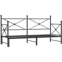 Berkfield Home Daybed with Trundle without Mattress Black 90x200 cm Steel