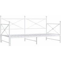 Berkfield Home Daybed with Trundle without Mattress White 100x190 cm Steel