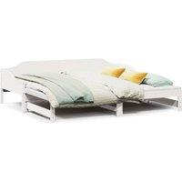 Berkfield Home Daybed with Trundle without Mattress White 90x200 cm Solid Wood