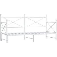 Berkfield Home Daybed with Trundle without Mattress White 90x200 cm Steel