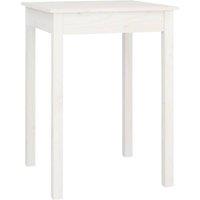 Berkfield Home Dining Table White 55x55x75 cm Solid Wood Pine | Size: 55 x 55 x 75 cm