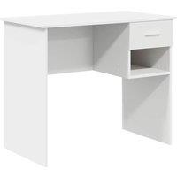 Berkfield Home Desk with Storage White 90x49.5x75 cm Engineered wood