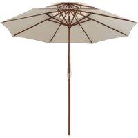Berkfield Home Double Decker Parasol 270x270 cm Wooden Pole Cream White