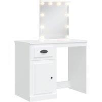 Berkfield Home Dressing Table with LED Lights White 90x42x132.5 cm