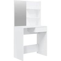 Berkfield Home Dressing Table with Mirror High Gloss White 74.5x40x141 cm