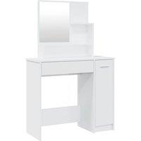 Berkfield Home Dressing Table with Mirror High Gloss White 86.5x35x136 cm