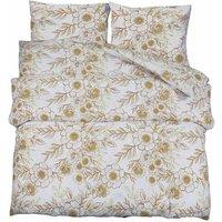 Berkfield Home Duvet Cover Set White & Brown 140x200 cm Cotton