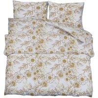 Berkfield Home Duvet Cover Set White & Brown 155x220 cm Cotton