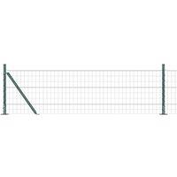 Berkfield Home Euro Fence with 13 Flanged Posts 0.4x50 m Galvanised Steel in Green