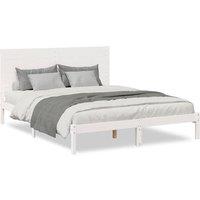 Berkfield Home Extra Long Bed Frame without Mattress White 140x220 cm Solid Wood