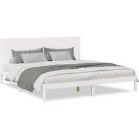 Berkfield Home Extra Long Bed Frame without Mattress White 180x210 cm Solid Wood
