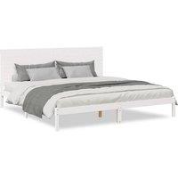 Berkfield Home Extra Long Bed Frame without Mattress White 180x220 cm Solid Wood
