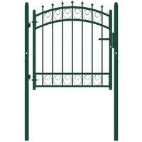 Berkfield Home Fence Gate with Spikes Steel 100x100 cm Green