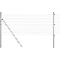 Berkfield Home Fence Post Set Set of 2 Galvanised steel 10 x 0.5 m Durable in Silver