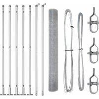 Berkfield Home Fence Post Set Set of 2 Galvanised steel 10 x 1 m Durable in Silver