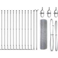 Berkfield Home Fence Post Set Set of 2 Galvanised steel 25 x 0.5 m Durable in Silver
