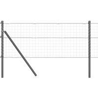 Berkfield Home Fence Posts 52 pcs Grey 32 mm 100 cm Galvanised Steel
