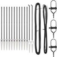 Berkfield Home Fence Posts Set Set of 26 Grey Metal