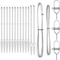 Berkfield Home Fence Posts Set with Spike Set of 26 Silver Galvanised steel