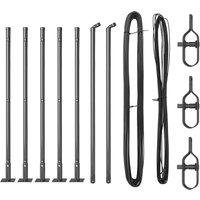 Berkfield Home Fence Posts with Base Plates 7 pcs 32mm 110cm Galvanised Steel in Grey