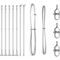Berkfield Home Fence Posts with Base Plates Set Set of 14 Silver Galvanised steel