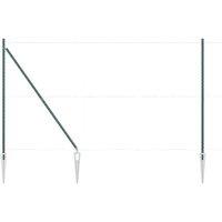 Berkfield Home Fence Posts with Spike 52 pcs 32 mm 170 cm Galvanised Steel in Green