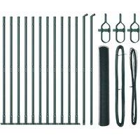 Berkfield Home Fencing Set Set of 2 Forest Green Metal, Plastic Coating 25 x 1 m