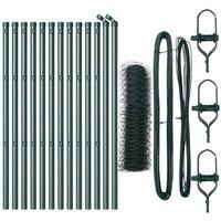 Berkfield Home Fencing Set Set of 2 Forest Green Powder-Coated Steel 25 x 0.5 m