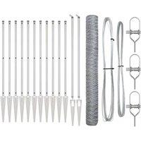 Berkfield Home Fencing Set Set of 2 Galvanised steel 25 x 1.2 m with 36 mm mesh in Silver
