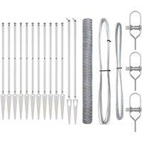Berkfield Home Fencing Set Set of 2 Galvanised steel 25 x 1.5 m Durable in Silver