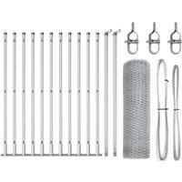 Berkfield Home Fencing Set Set of 2 Galvanized Steel 25 x 0.5 m Durable in Silver