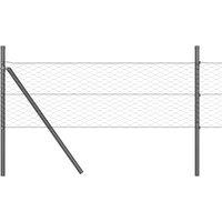 Berkfield Home Fencing Set Set of 2 Grey Metal 25 x 0.5 m Durable