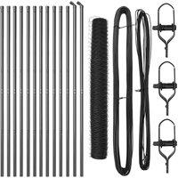 Berkfield Home Fencing Set Set of 2 Grey Metal 25 x 1.2 m Durable