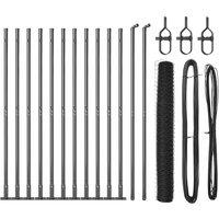 Berkfield Home Fencing Set Set of 2 Grey Steel 25 x 1.2 m Durable