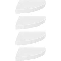 Berkfield Home Floating Corner Shelves 4 pcs High Gloss White 35x35x3.8 cm MDF