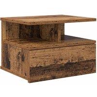 Berkfield Home Floating Nightstand Old Wood 40x31x27 cm Engineered Wood in Brown | Size: 40 x 31 x 27 cm